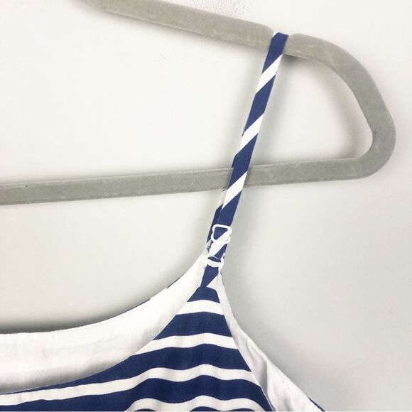J. CREW | Linen Blend Striped Blue & White Sleeveless Dress Women’s Size 4 - Picture 8 of 9